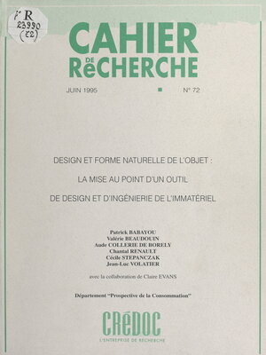 cover image of Design et forme naturelle de l'objet
